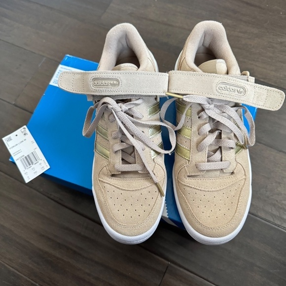 Adidas Forum Low Women's Sneakers Size 8 Beige Tone / Cloud White / Matte - Picture 3 of 7